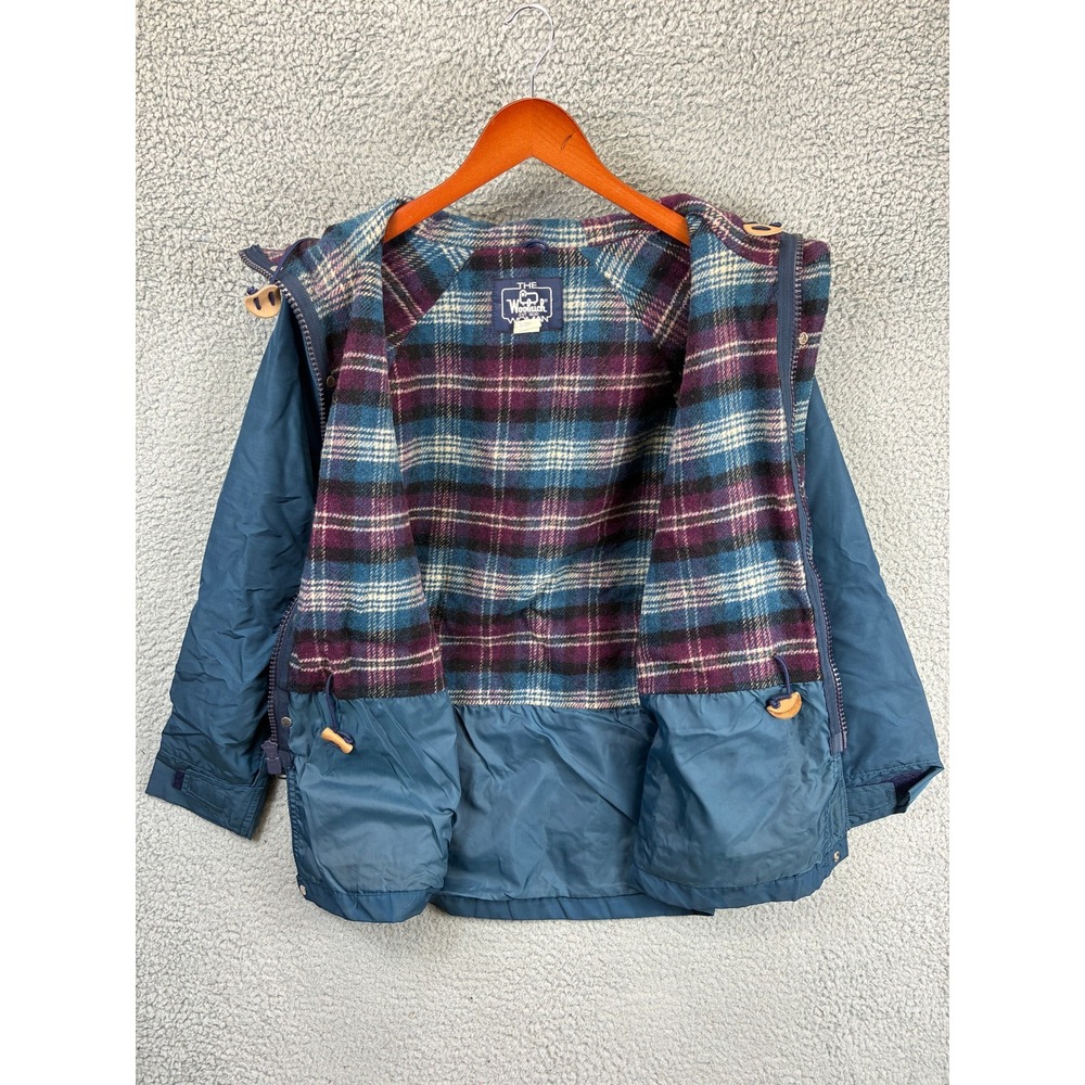 Woolrich Vintage Mountain Parka Jacket Womens M Blue Wool Lined USA Gorpcore - Picture 2 of 10